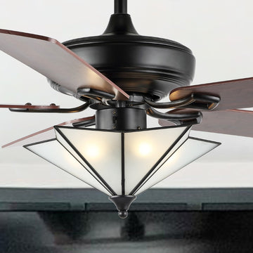 Moravia 52" Farmhouse Rustic Iron Star Shade LED Ceiling Fan With Remote - JONATHAN Y